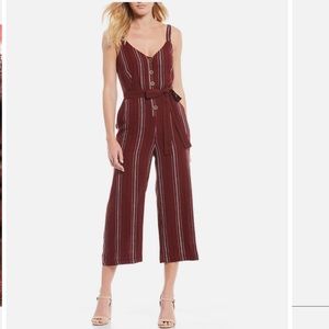 Sanctuary Maroon Stripe Jumpsuit size M NWT